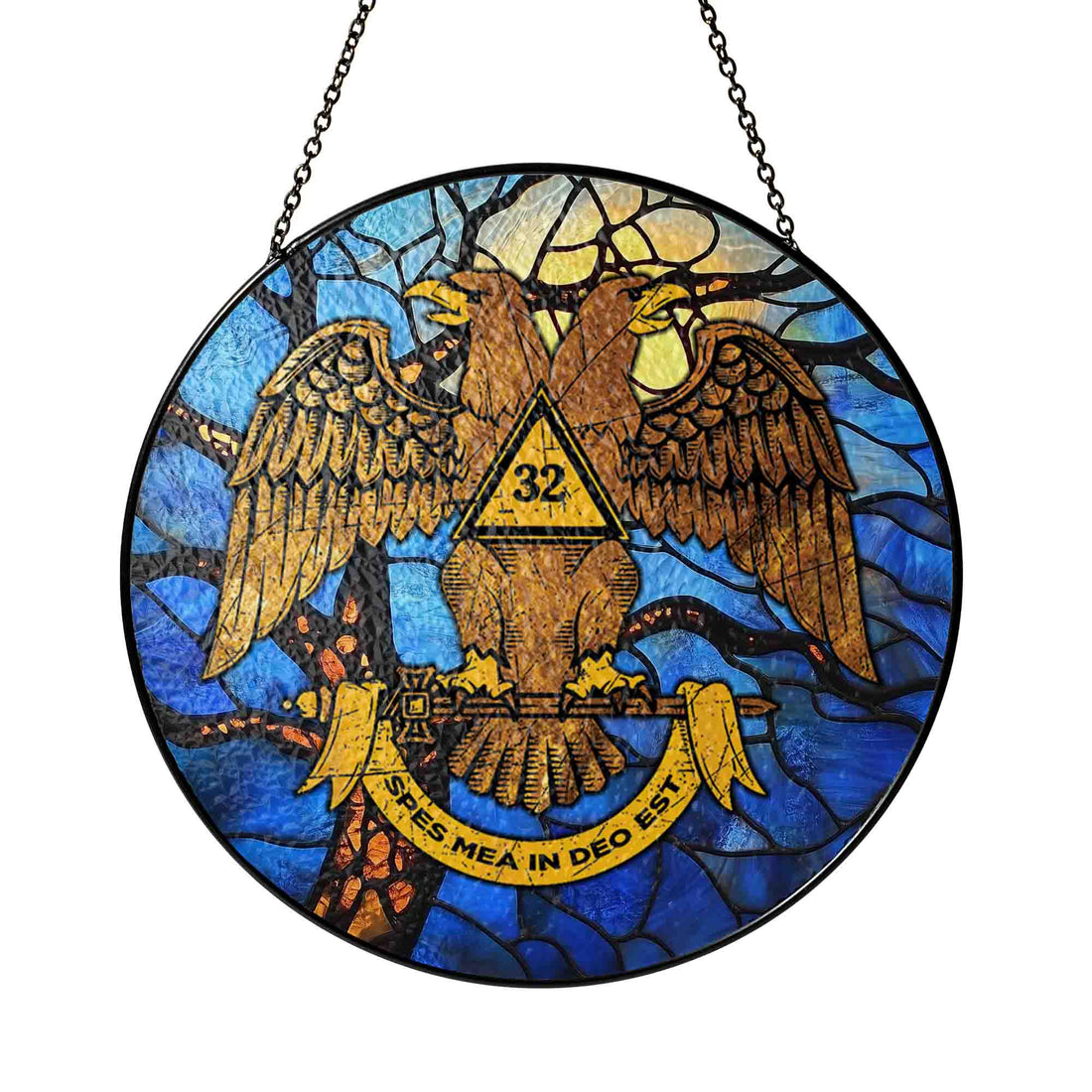 Branches Sun Wings Down Scottish Rite 32nd Masonic Suncatcher