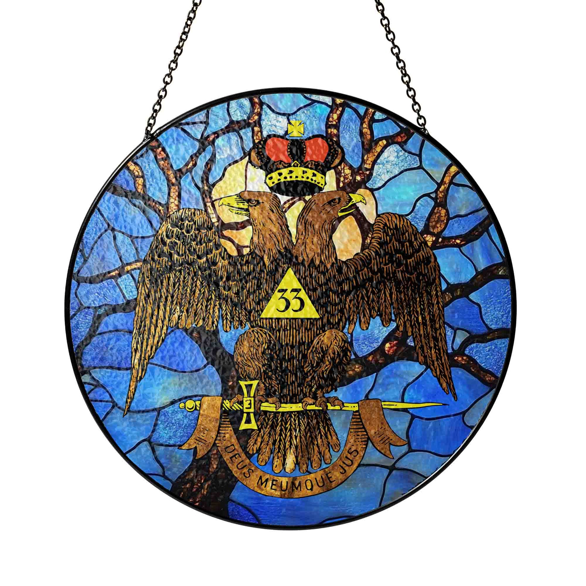 Branches Sun Wings Down Scottish Rite 33rd Masonic Suncatcher