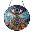 Upward Stairways All Seeing Eye Masonic Colorful Glass Suncatcher