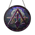 Night Archway Cryptic Council Symbol Purple Stained Glass Suncatcher