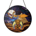 Moon Night Shriners Pyramid Sand Blue Masonic Suncatcher