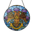 Thistle Wings Down Scottish Rite 32nd Masonic Glass Suncatcher