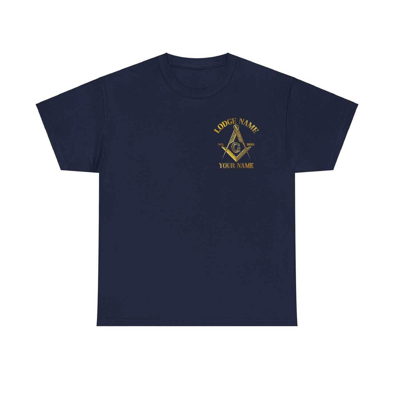 Customize Name Number Lodge Masonic Freemasonary Logo Unisex T-shirt S-5XL - FUKAMASONIC