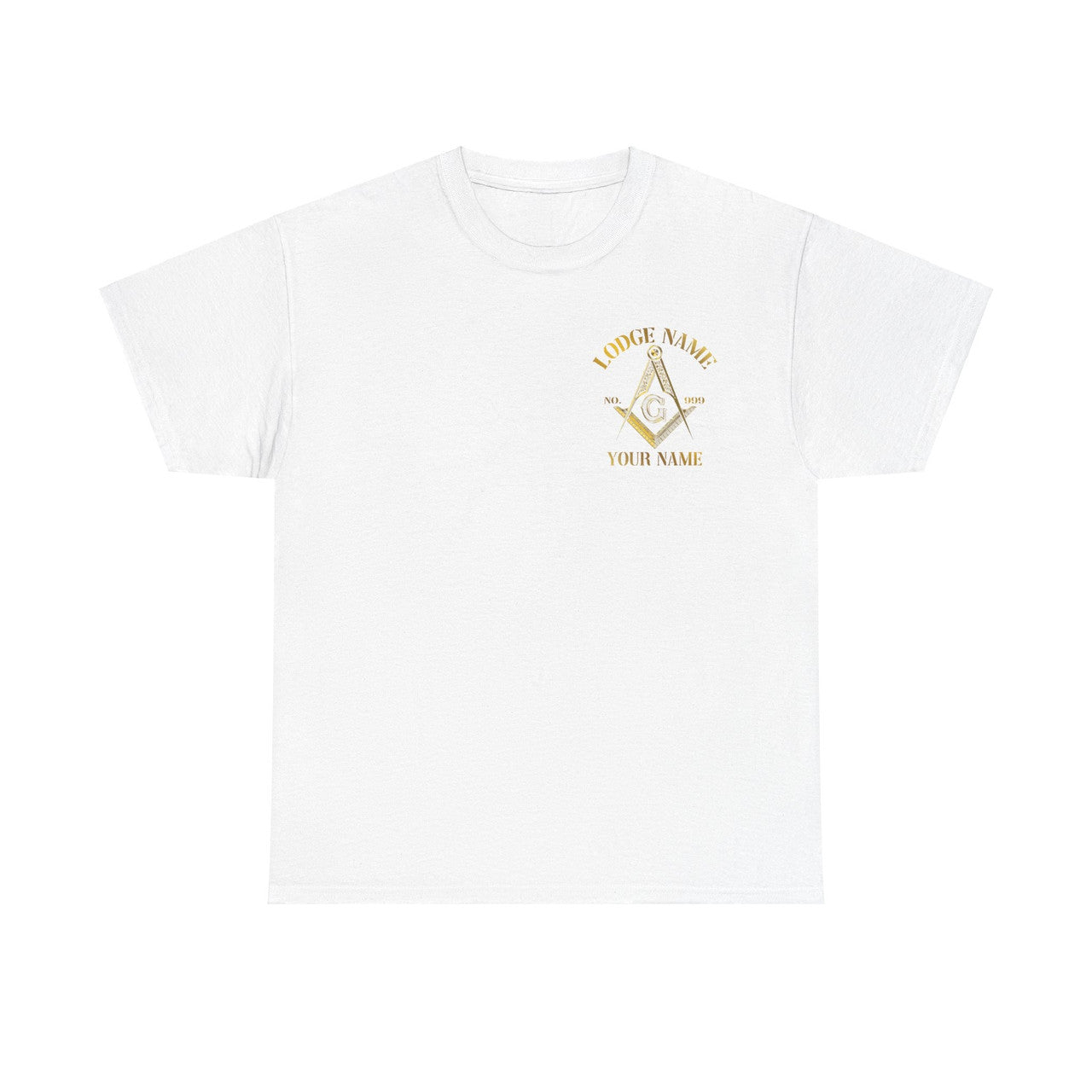 Customize Name Number Lodge Masonic Freemasonary Logo Unisex T-shirt S-5XL - FUKAMASONIC