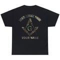 Custom Name Lodge Number Masonic Camo Square and Compass, Freemason Unisex T-Shirt S-5XL