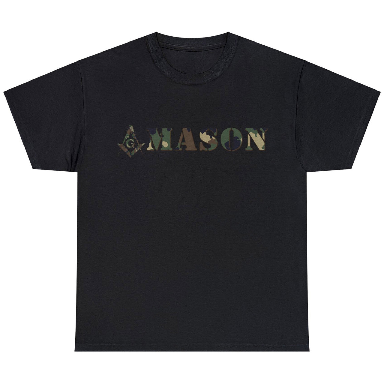 Camo Masonic Square and Compass, Freemasonary Unisex T-Shirt S-5XL
