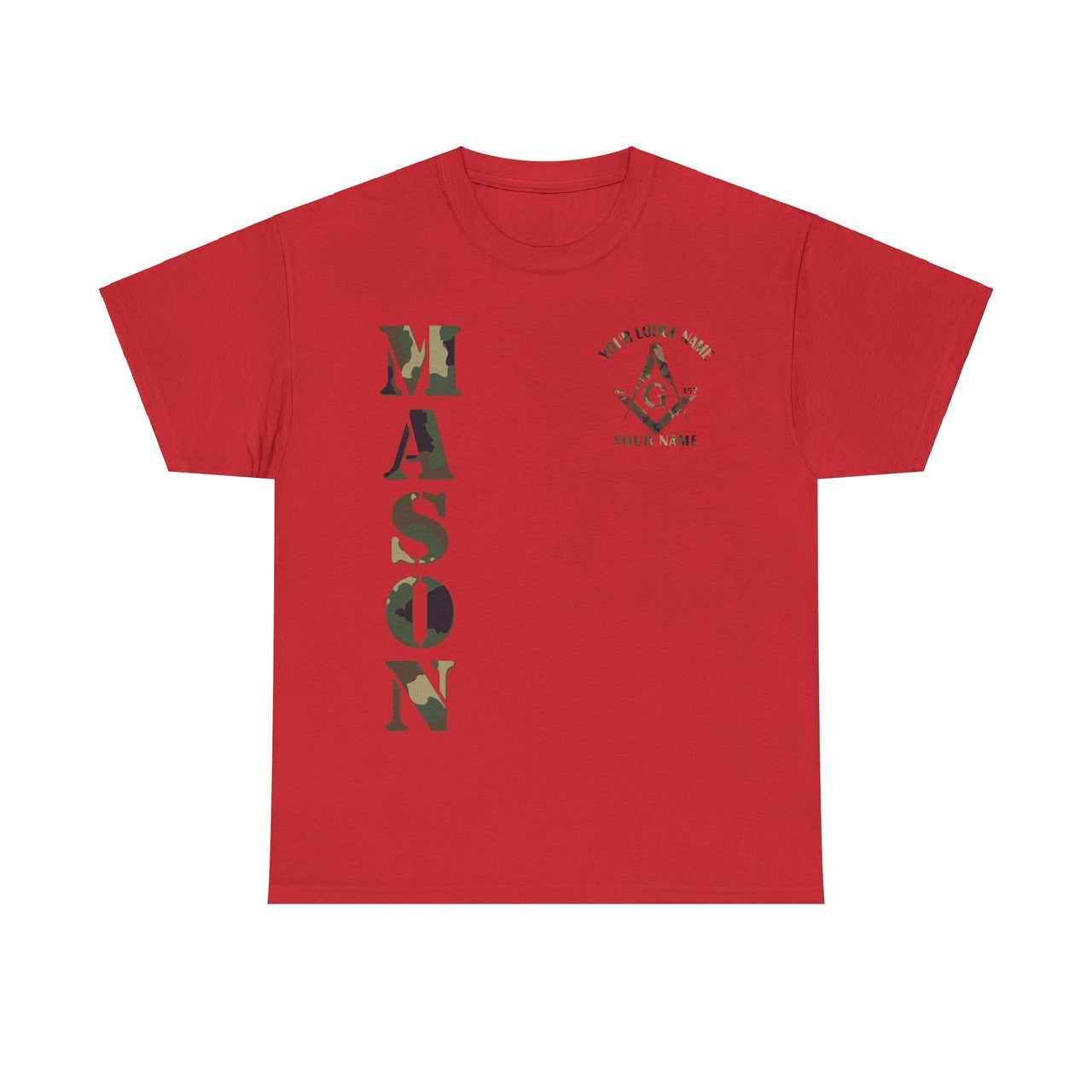 Custom Camo Masonic Square and Compass, Freemasonary Unisex T-Shirt S-5XL - FUKAMASONIC