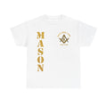 Custom Golden Masonic Square and Compass, Freemasonary Unisex T-Shirt S-5XL - FUKAMASONIC