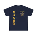 Custom Golden Masonic Square and Compass, Freemasonary Unisex T-Shirt S-5XL - FUKAMASONIC