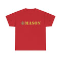 Golden Masonic Square and Compass, Freemasonary Unisex T-Shirt S-5XL - FUKAMASONIC