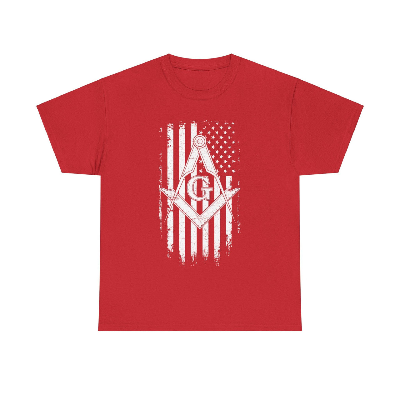 Masonic American Flag Square and Compass, Freemason Unisex T-shirt S-5XL - FUKAMASONIC