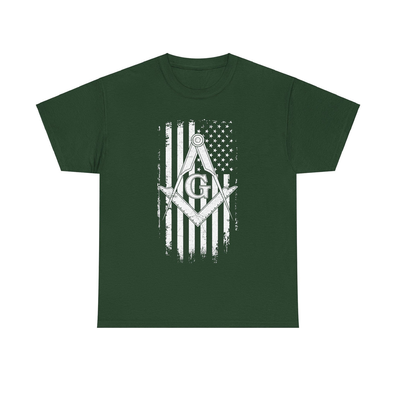 Masonic American Flag Square and Compass, Freemason Unisex T-shirt S-5XL - FUKAMASONIC