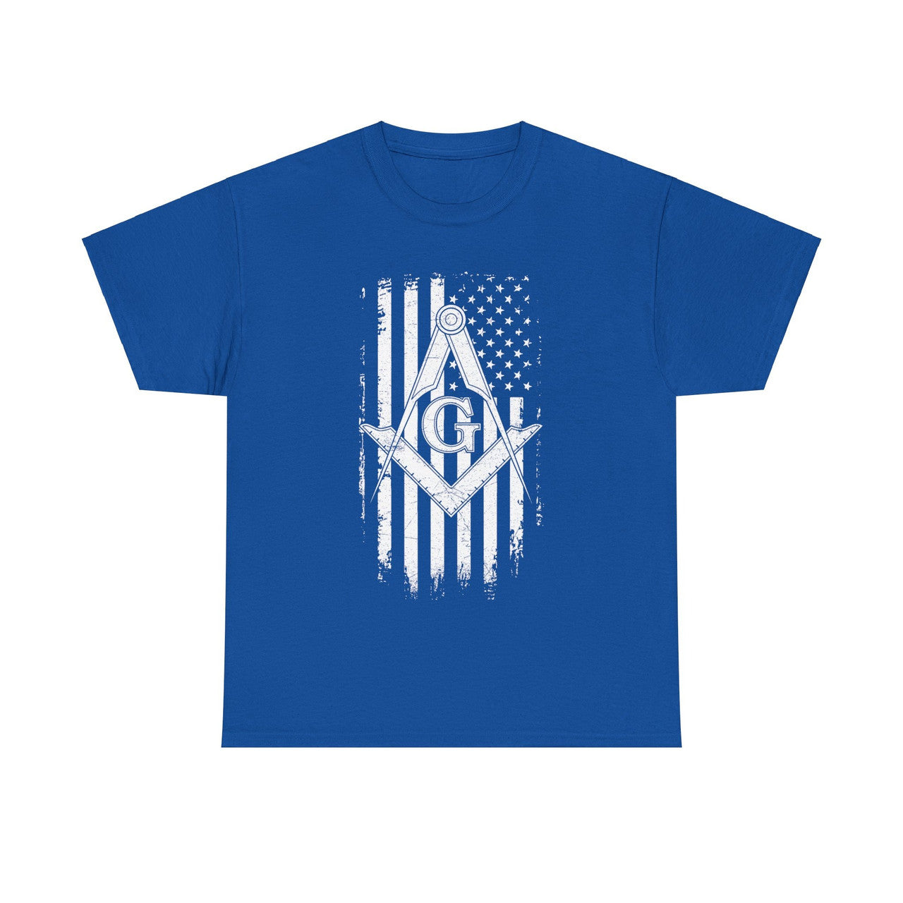 Masonic American Flag Square and Compass, Freemason Unisex T-shirt S-5XL - FUKAMASONIC