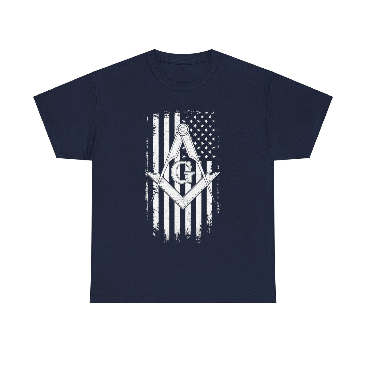 Masonic American Flag Square and Compass, Freemason Unisex T-shirt S-5XL - FUKAMASONIC