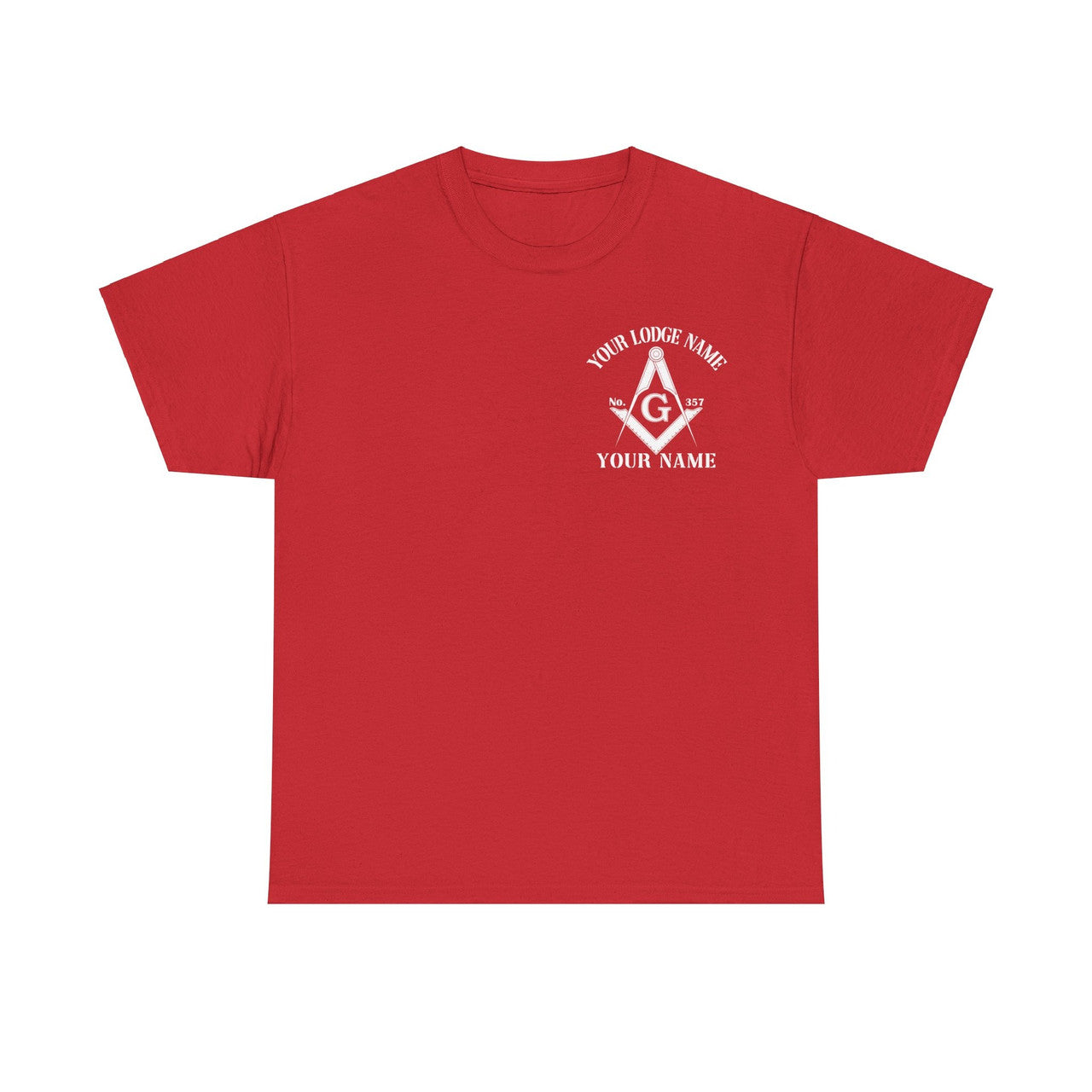Customize Name Number Lodge Masonic Freemasonary White Logo Unisex T-shirt S-5XL - FUKAMASONIC