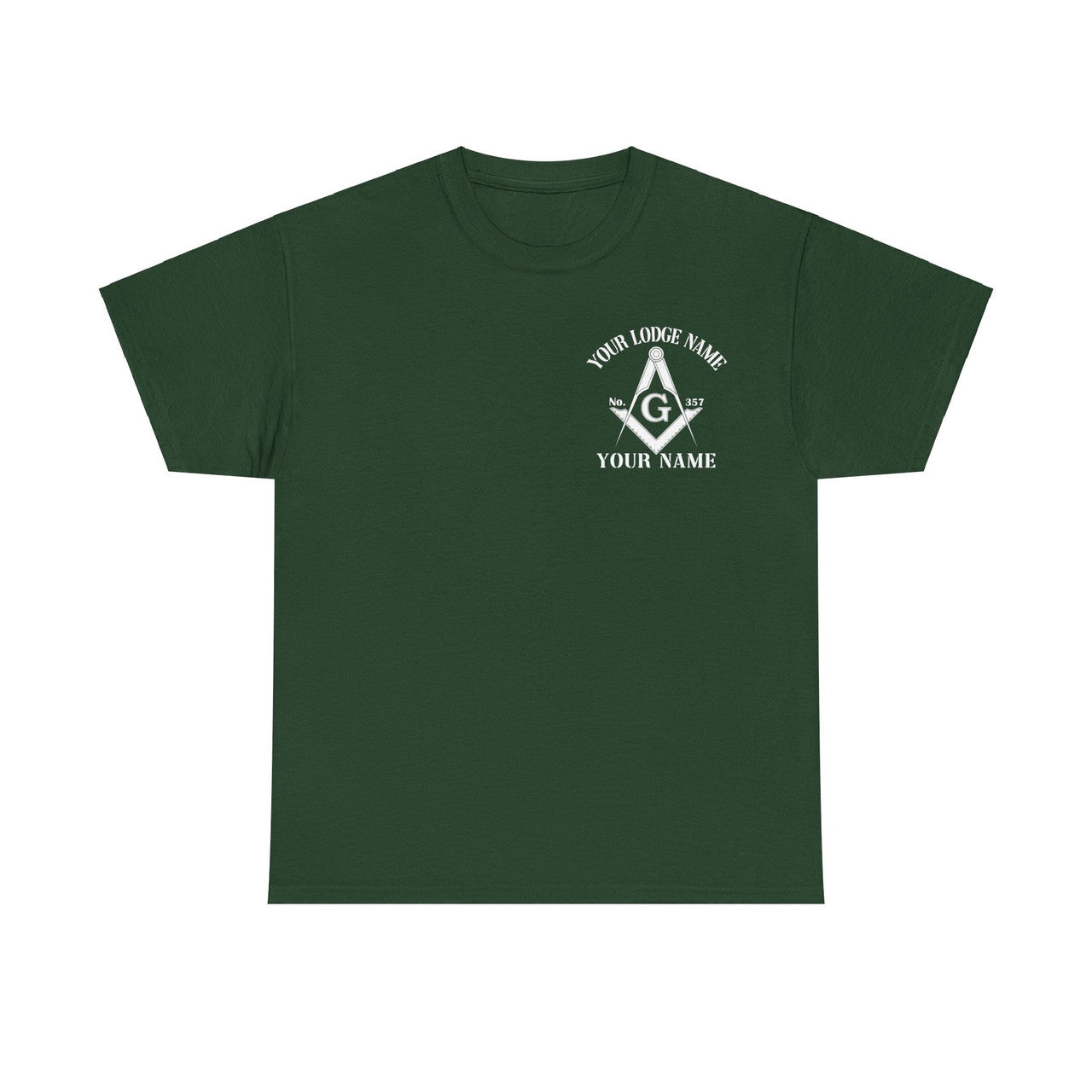 Customize Name Number Lodge Masonic Freemasonary White Logo Unisex T-shirt S-5XL - FUKAMASONIC