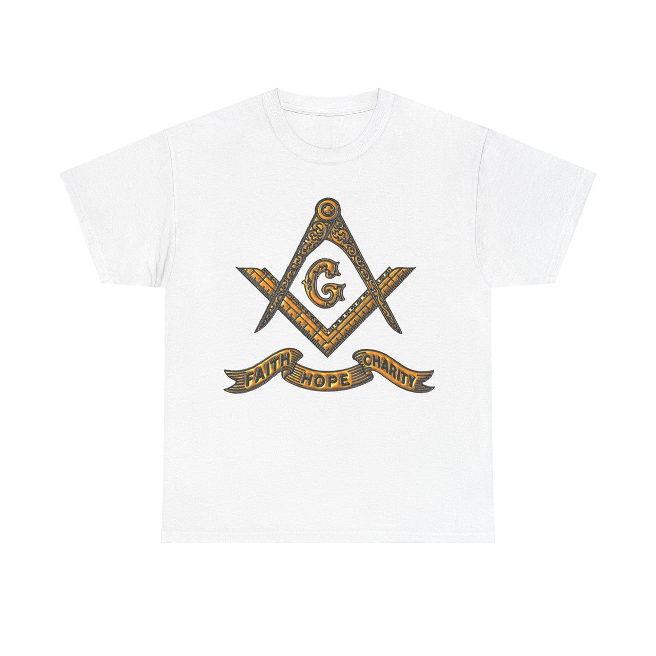 Faith Hope Charity Masonic Square and Compass, Freemasonary Unisex T-Shirt S-5XL - FUKAMASONIC