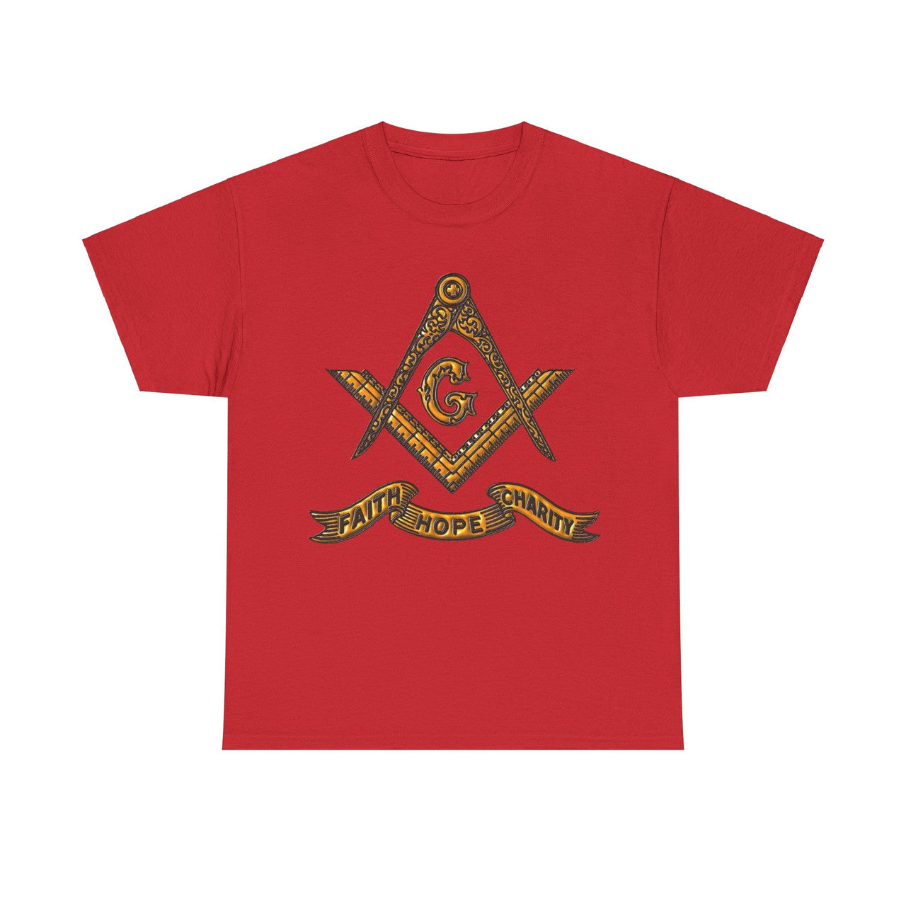Faith Hope Charity Masonic Square and Compass, Freemasonary Unisex T-Shirt S-5XL - FUKAMASONIC