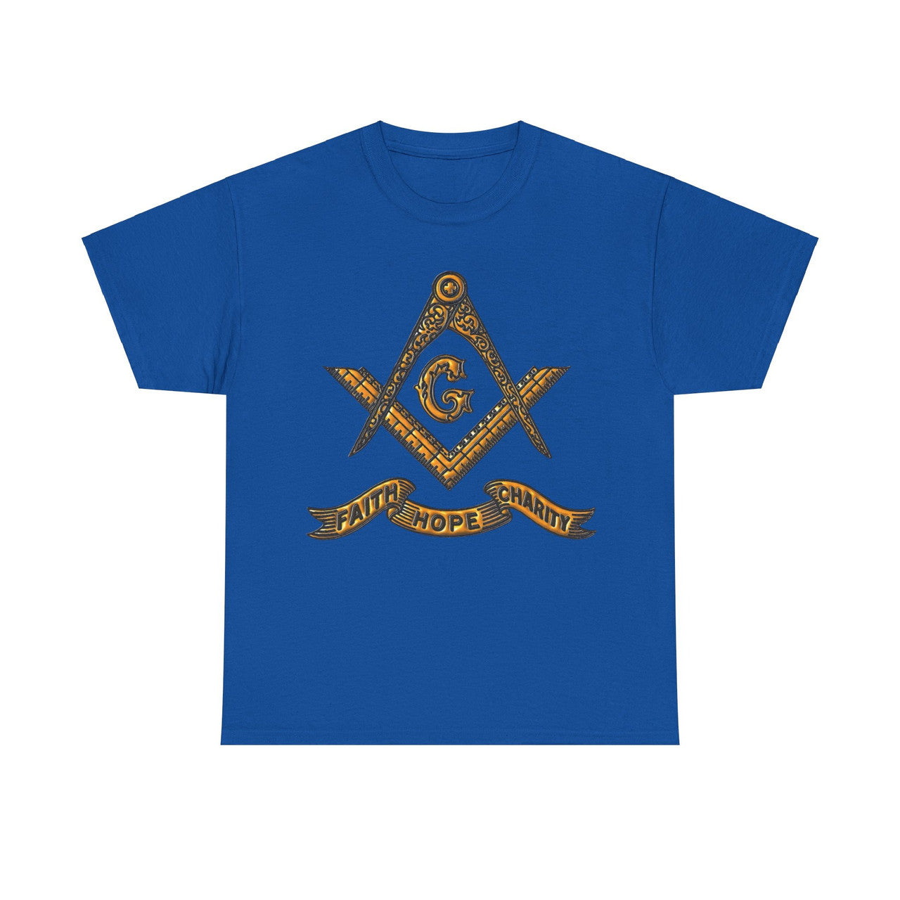 Faith Hope Charity Masonic Square and Compass, Freemasonary Unisex T-Shirt S-5XL - FUKAMASONIC