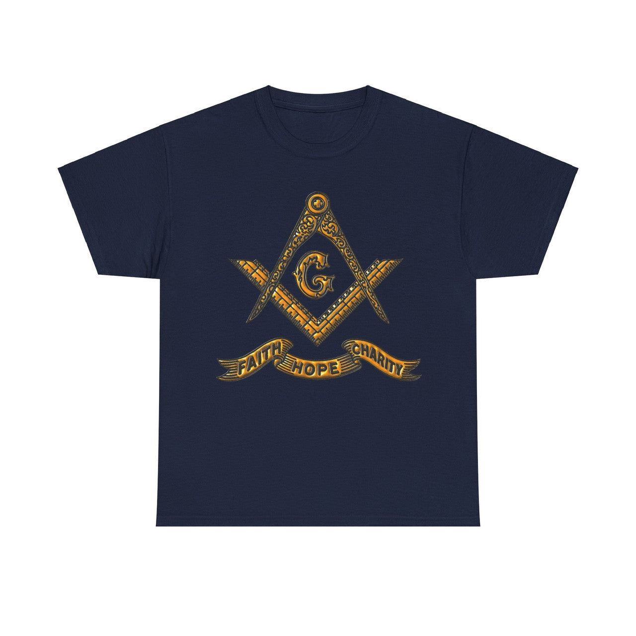 Faith Hope Charity Masonic Square and Compass, Freemasonary Unisex T-Shirt S-5XL - FUKAMASONIC