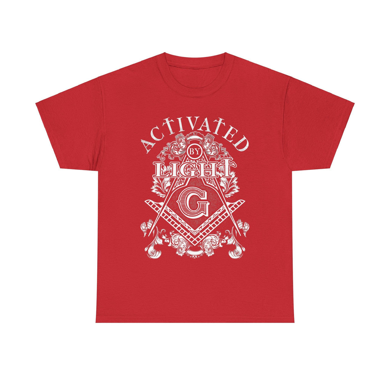 Activated By Light Masonic Square and Compass, Freemasonary Unisex T-Shirt S-5XL - FUKAMASONIC