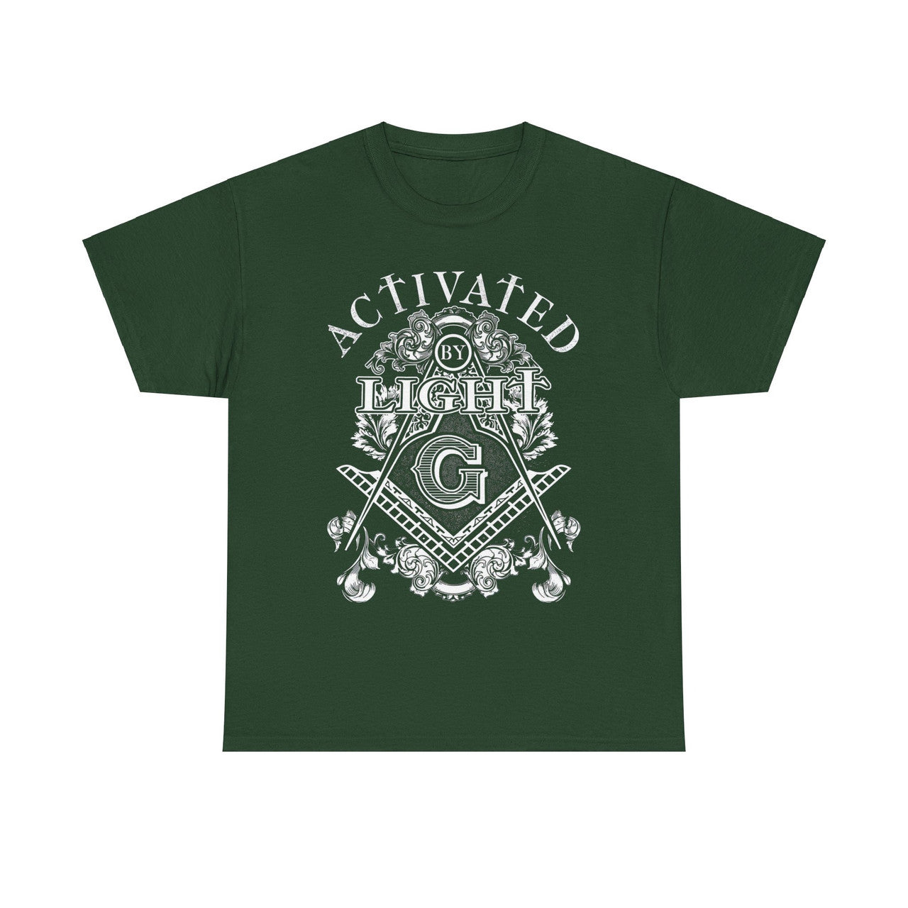 Activated By Light Masonic Square and Compass, Freemasonary Unisex T-Shirt S-5XL - FUKAMASONIC