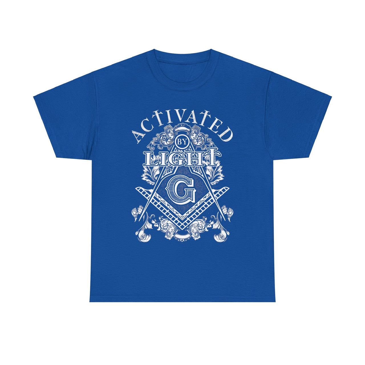 Activated By Light Masonic Square and Compass, Freemasonary Unisex T-Shirt S-5XL - FUKAMASONIC