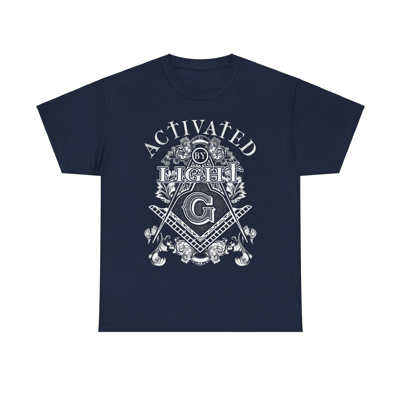 Activated By Light Masonic Square and Compass, Freemasonary Unisex T-Shirt S-5XL - FUKAMASONIC