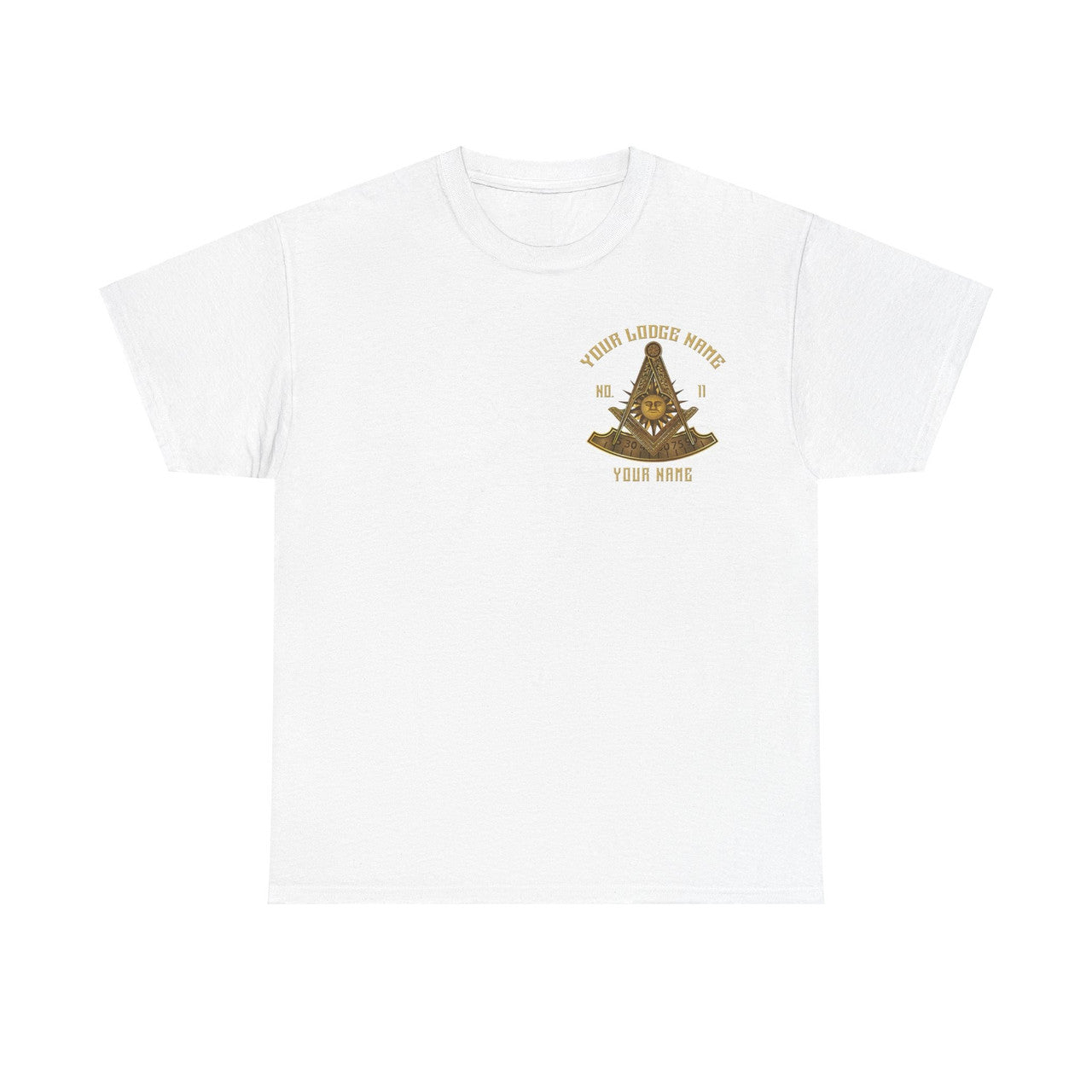 Custom Lodge Name Number Masonic Past Master Sun Freemason Unisex T-Shirt - FUKAMASONIC