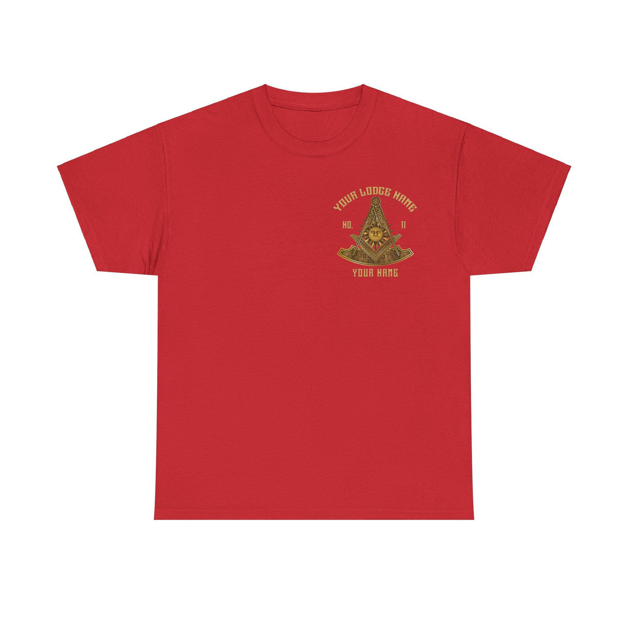 Custom Lodge Name Number Masonic Past Master Sun Freemason Unisex T-Shirt - FUKAMASONIC