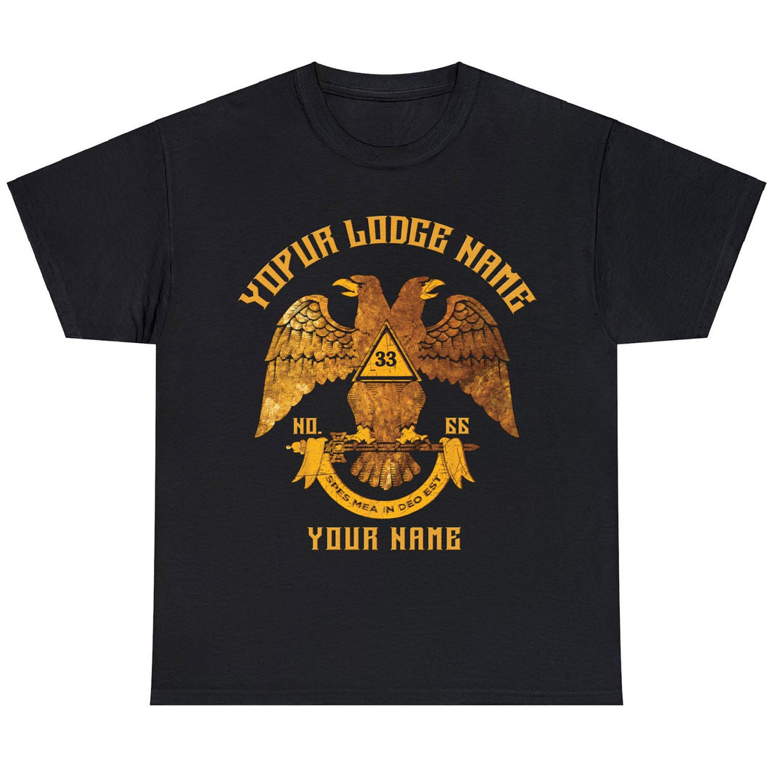 Custom Scottish Rite 33 Degree Emblem Masonic Unisex T Shirt S-5XL