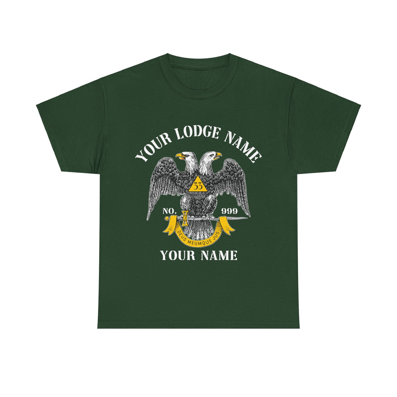 Personalized Scottish Rite 33 Degree Emblem Masonic Unisex T Shirt S-5XL - FUKAMASONIC