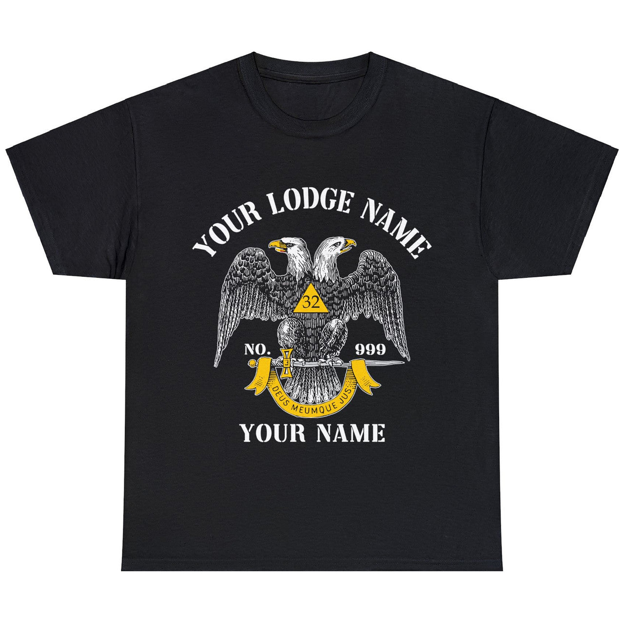 Customized Scottish Rite 32 Degree Emblem Masonic Unisex T Shirt S-5XL