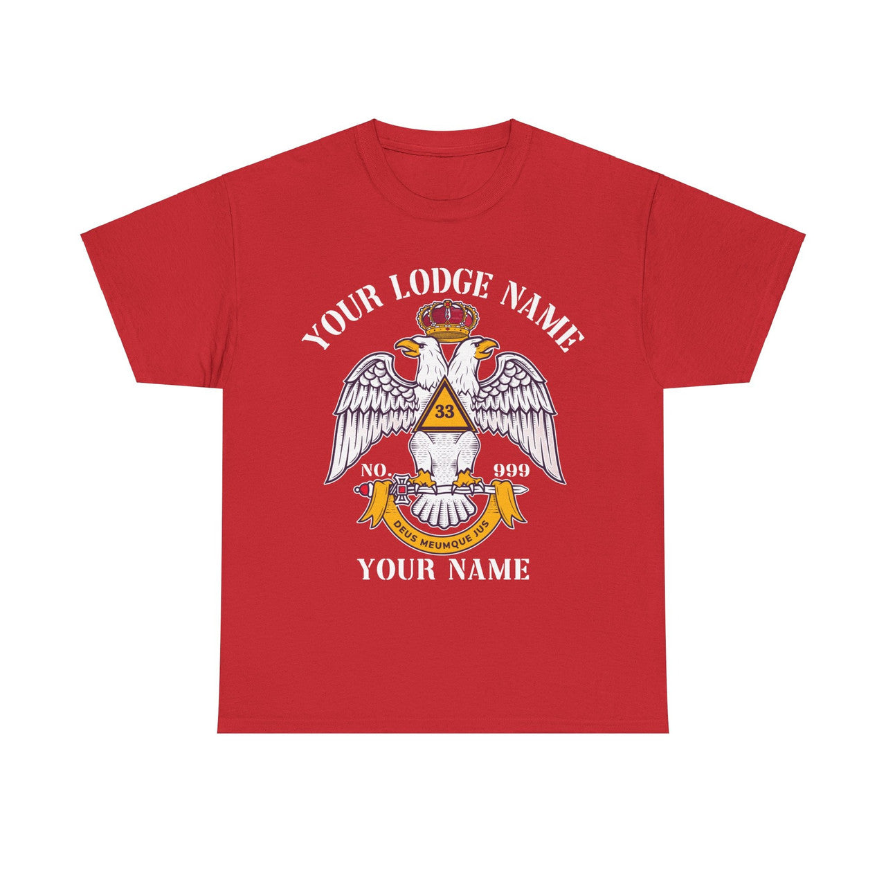 Customized Scottish Rite 33 Degree Emblem Masonic Unisex T Shirt S-5XL - FUKAMASONIC