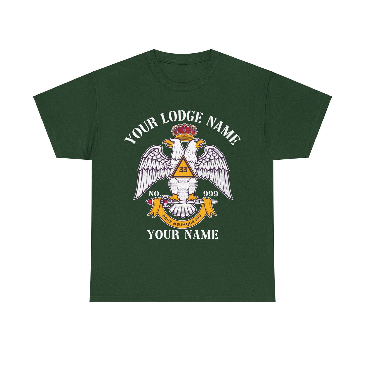 Customized Scottish Rite 33 Degree Emblem Masonic Unisex T Shirt S-5XL - FUKAMASONIC