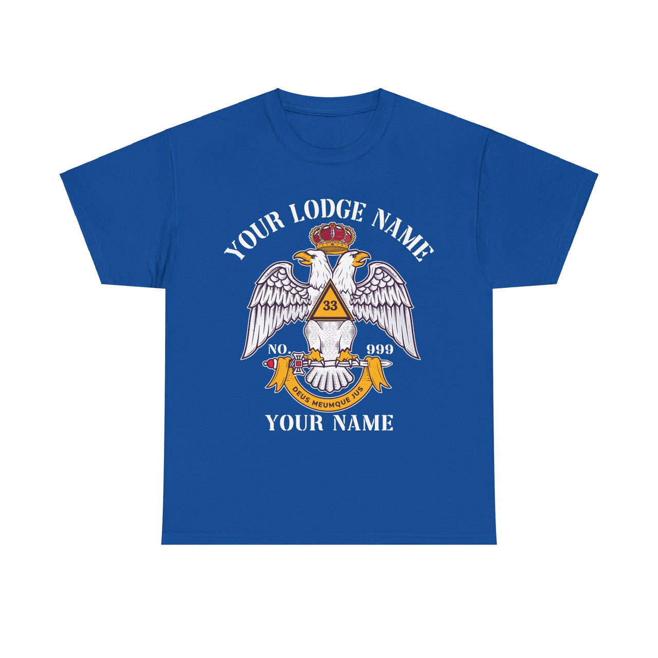 Customized Scottish Rite 33 Degree Emblem Masonic Unisex T Shirt S-5XL - FUKAMASONIC