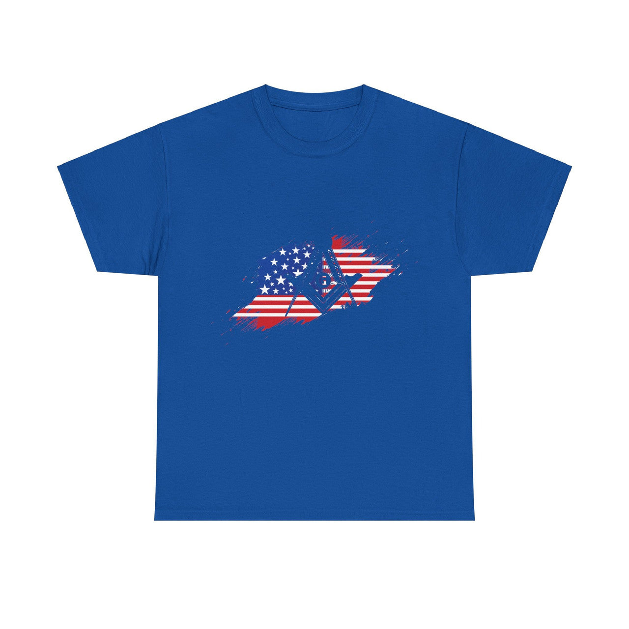 Vintage US Mason Flag Square and Compass Masonic T-Shirt - FUKAMASONIC