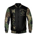 Custom Camo Freemason Masonic Symbol, Camouflage Freemasonary 3D Baseball Jacket S-5XL - FUKAMASONIC