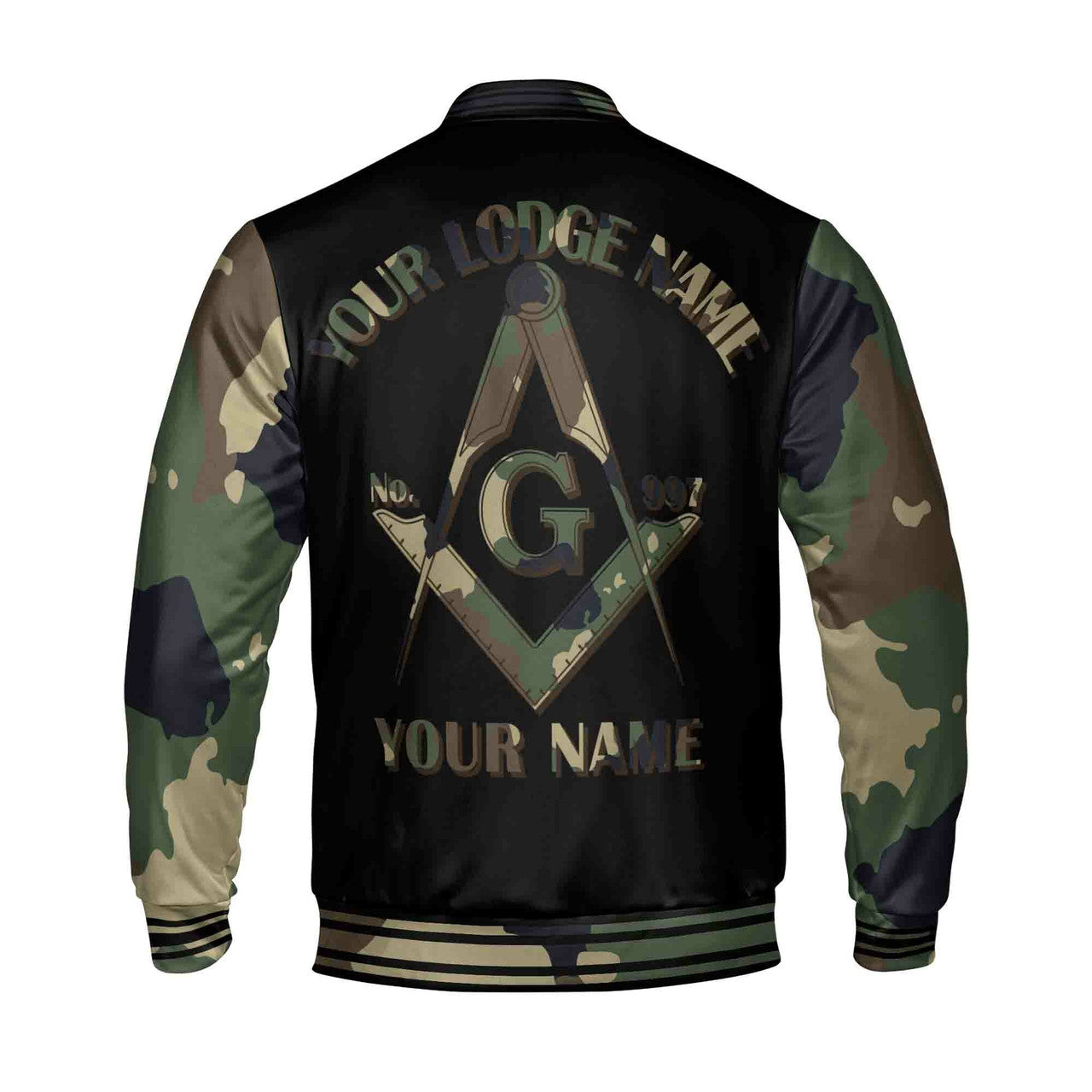 Custom Camo Freemason Masonic Symbol, Camouflage Freemasonary 3D Baseball Jacket S-5XL - FUKAMASONIC
