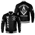 Custom Black And White Freemason Masonic Symbol, Camouflage Freemasonary 3D Baseball Jacket S-5XL - FUKAMASONIC
