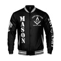 Custom Black And White Freemason Masonic Symbol, Camouflage Freemasonary 3D Baseball Jacket S-5XL - FUKAMASONIC