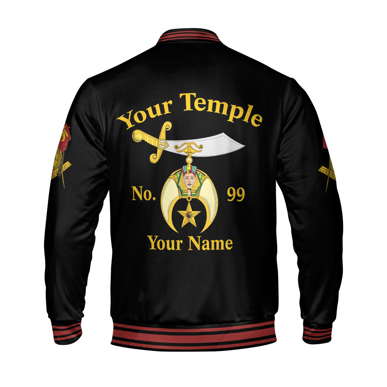 Personalized Shriners With Mason Noble Shriner Varsity Jacket S-5XL - FUKAMASONIC