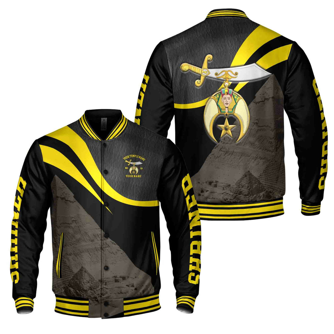 Personalized Noble Shriner Ancient Pyramid Varsity Jacker S-5XL