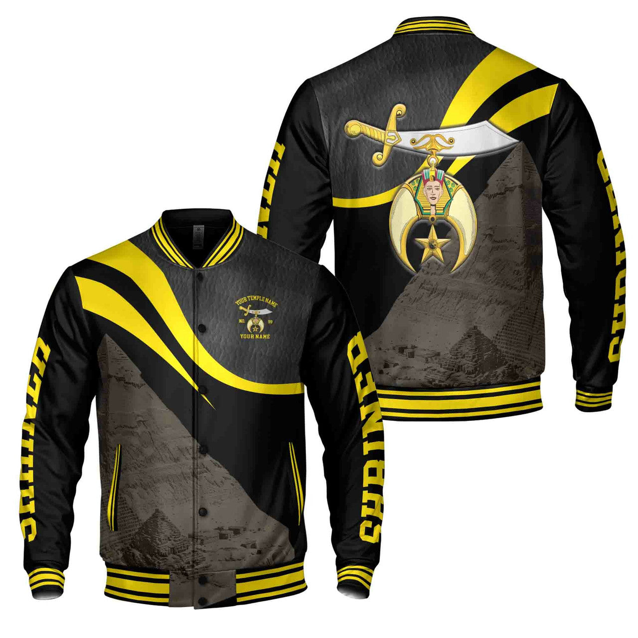 Personalized Noble Shriner Ancient Pyramid Varsity Jacker S-5XL