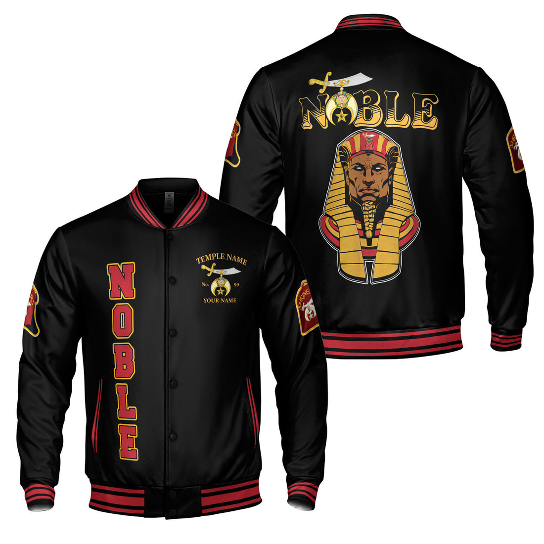 Personalized Freemason Mystic Noble Shriners Varsity Jacket S-5XL - FUKAMASONIC