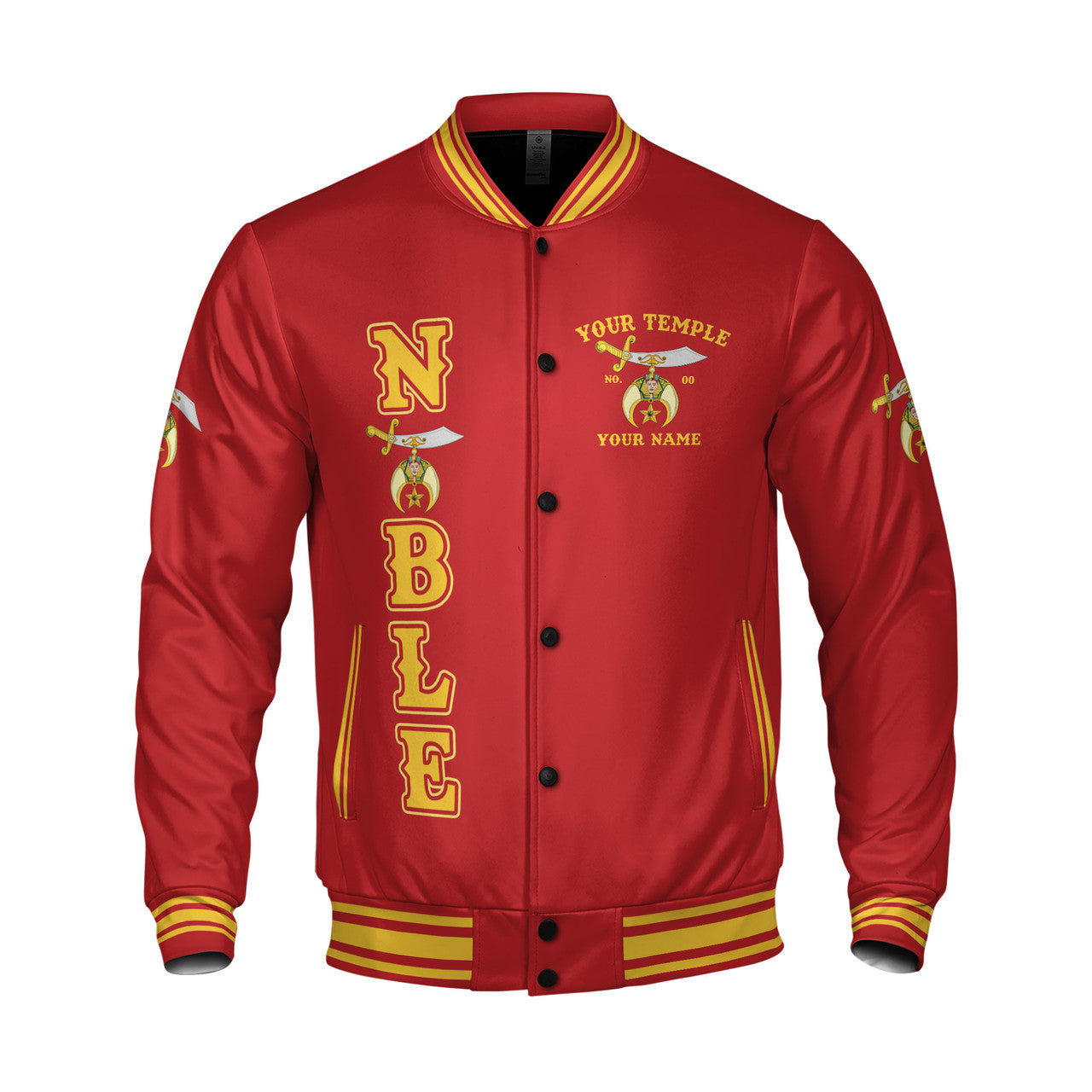 Personalized Mystic Shriner Noble Shriners Masonic Varsity Jacket S-5XL - FUKAMASONIC