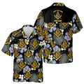 Customize Freemasonry Master Mason Black Tropical Floral Hawaiian Shirt S-5XL - FUKAMASONIC