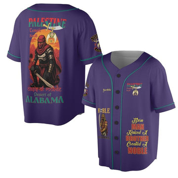Custom Temple Name Nobles 1983 AEAONMS Warrior Sons Of The Desert Shriners Prince Hall 3D Baseball Jersey Shirt Size S-5XL