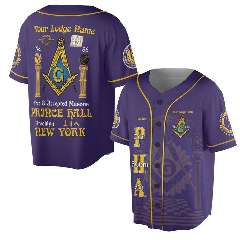 Personalized Lodge Name Freemasonry Prince Hall Making Good Men Better 3D Baseball Jersey Shirt Size S-5XL