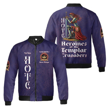 Personalized Guild Name HOTC Heroines of the Templar Crusades 3D Bomber Jacket Size S-5XL